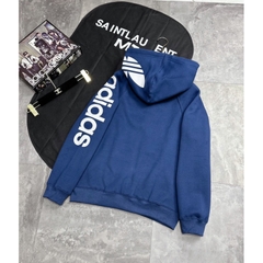 Hoodie Zip khóa kéo Adidas Thời thượng Vải Nỉ Bông