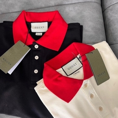 Polo GC gucci Basic Phối Cổ Đỏ  Thêu logo ngực