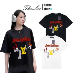 Áo Thun LV Louis Vuitton Thêu Cờ Lê, Kéo Logo Xù
