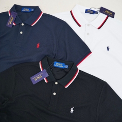 Polo Ralp Laurent Phối Viền Sọc Cổ Thêu Logo