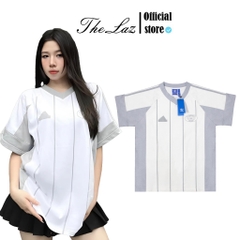Áo Thun Adidas Cổ Tim Trắng-Xám