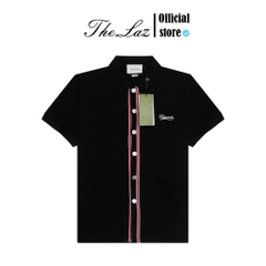 Polo GC Gucci Button Gold Black Edition