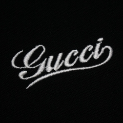 Polo GC Gucci Button Gold Black Edition
