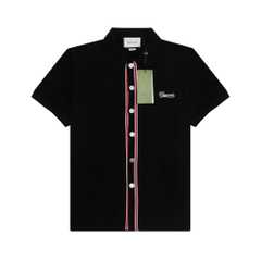 Polo GC Gucci Button Gold Black Edition