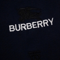 Áo Thun BBR Burberry Cổ Sọc Thêu Chữ BBR