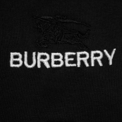 Áo Thun BBR Burberry Cổ Sọc Thêu Chữ BBR