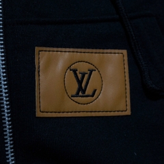 Hoodie Zip Louis Vuitton Logo LV Thêu Tay