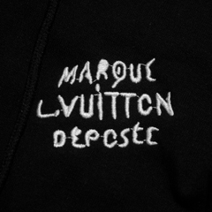 Hoodie Zip Louis Vuitton Logo LV Thêu Tay