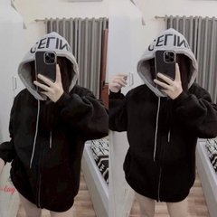 Hoodie Zip Celine Thêu Nón ( Nỉ Bông)