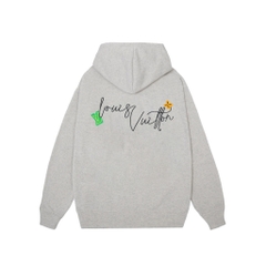 Hoodie Zip LV Louis Vuitton Thêu Hoa