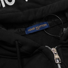 Hoodie Zip LV Louis Vuitton Nón Thêu Logo Túi