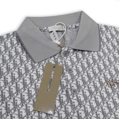 Polo Dior Monogram G-Collar Xám Logo Kim Loại