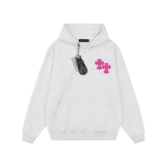 Hoodie Chrome Hearts Thêu Da Hồng (Nỉ Lông Cáo)