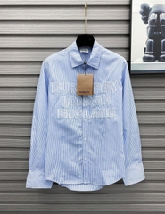 Sơ Mi Burberry Thêu Xanh Ghi tay Dài