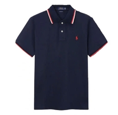 Polo Ralp Laurent Phối Viền Sọc Cổ Thêu Logo