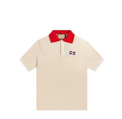 Polo GC gucci Basic Phối Cổ Đỏ  Thêu logo ngực
