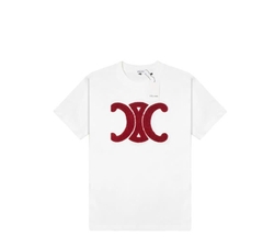 Áo Thun Celine Logo Thêu Xù Basic