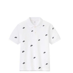 Polo Nike thêu Full Logo Trắng