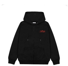 Hoodie Zip Dior Thêu Logo Đỏ (v3)
