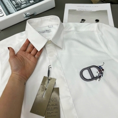 Sơ Mi Dior CD Thêu ( Trắng )