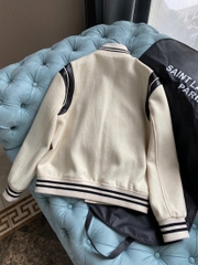 Bomber Teddy Sain Laurent Màu Be