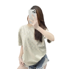 Áo Thun LV Louis Vuitton Fade Kim Tuyến - Màu Kem