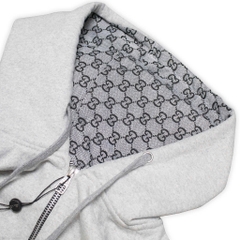 Hoodie Zip Gucci Monogram (Xám)