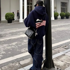 Hoodie Aastu Thêu Xù Flag Logo (Xanh)