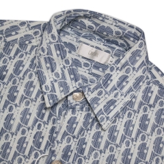 Sơ Mi Dior Monogram Denim Tay Ngắn