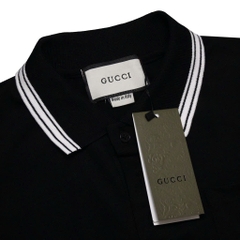 Polo Gucci Thêu Chữ Trên Túi Đen