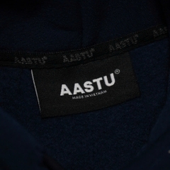 Hoodie Aastu Thêu Xù Flag Logo (Xanh)