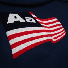 Hoodie Aastu Thêu Xù Flag Logo (Xanh)