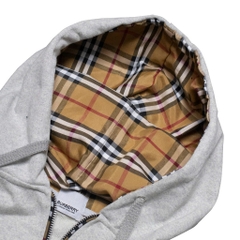 Hoodie Burberry Vintage V2 Logo Kim loại ( Xám )