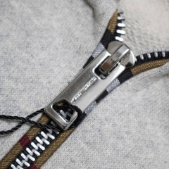 Hoodie Burberry Vintage V2 Logo Kim loại ( Xám )