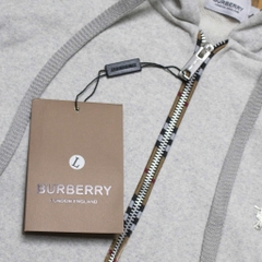 Hoodie Burberry Vintage V2 Logo Kim loại ( Xám )
