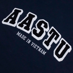 Áo Thun Aastu Thêu Xù Sau Lưng ( Xanh)