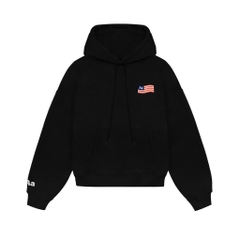 Hoodie Aastu Nỉ Chân Cua Thêu Xù Flag Logo - Đen