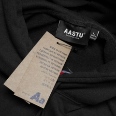 Hoodie Aastu Nỉ Chân Cua Thêu Xù Flag Logo - Đen