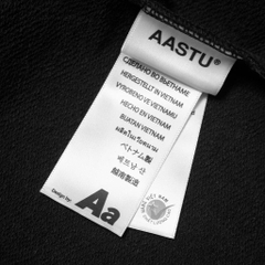 Hoodie Aastu Nỉ Chân Cua Thêu Xù Flag Logo - Đen