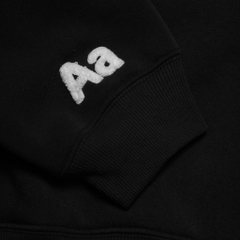 Hoodie Aastu Nỉ Chân Cua Thêu Xù Flag Logo - Đen