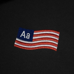 Hoodie Aastu Nỉ Chân Cua Thêu Xù Flag Logo - Đen