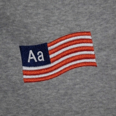 Hoodie Aastu Nỉ Chân Cua Thêu Xù Flag Logo - Xám
