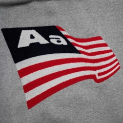 Hoodie Aastu Nỉ Chân Cua Thêu Xù Flag Logo - Xám