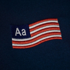 Hoodie Aa stu Nỉ Chân Cua Thêu Xù Flag Logo - Xanh