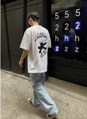 Áo thun Chuottrang SKATE MAN -(Trắng) in hình sắc nét