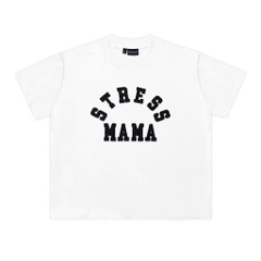 Áo thun STRESSMAMA CORE thêu cực nét-Trắng
