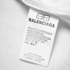 Áo Thun Balenciaga BB Logo Thêu Da - Trắng