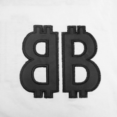 Áo Thun Balenciaga BB Logo Thêu Da - Trắng