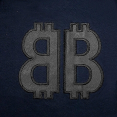 Áo Thun Balenciaga BB Logo Thêu Da - Xanh