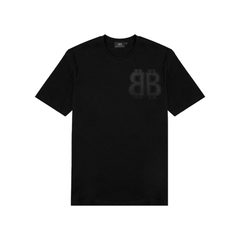 Áo Thun Balenciaga BB Logo Thêu Da - Đen